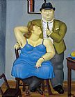 Fernando Botero Canvas Paintings - Couple
